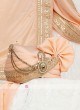 Wedding Turban With Matching Dupatta In Peach Color